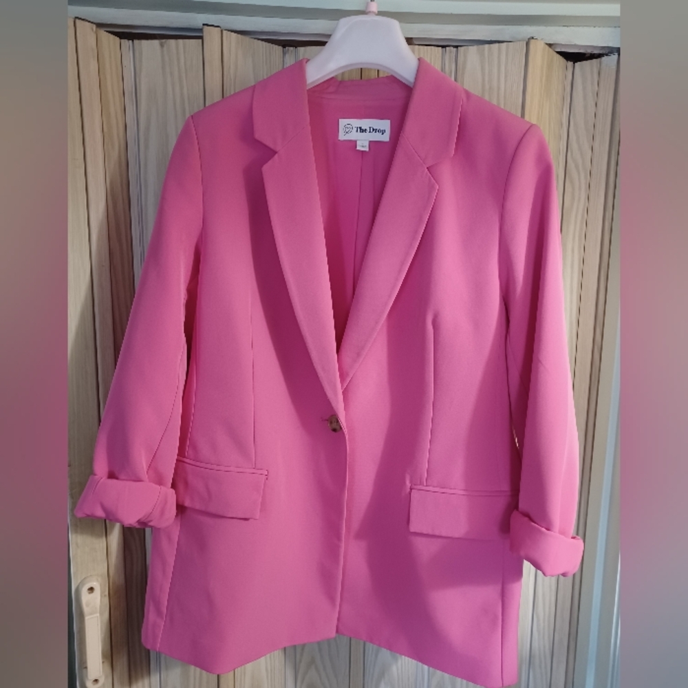The Drop womens Large Pink 1 Button Blazer Jacket